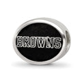 Sterling Silver LogoArt Enameled Cleveland Browns NFL Bead, 10 x 11 mm