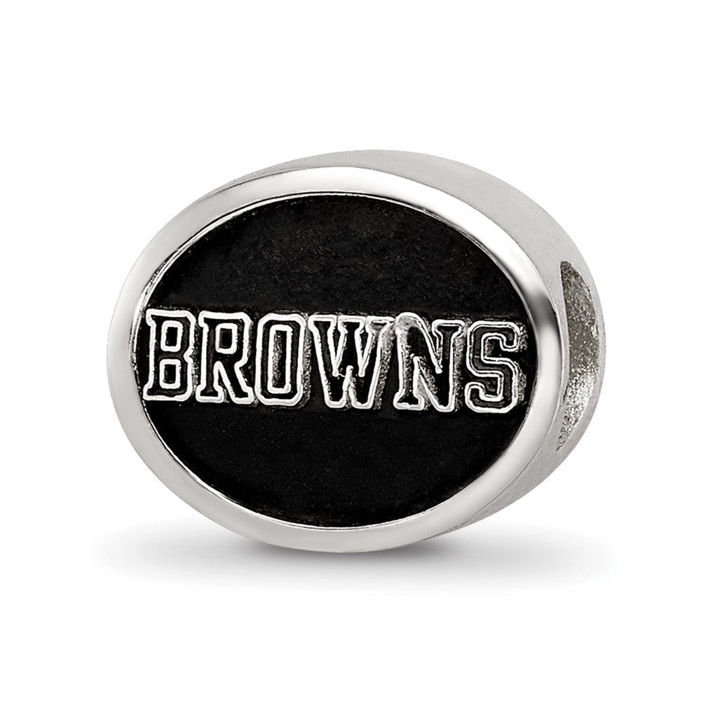 Sterling Silver LogoArt Enameled Cleveland Browns NFL Bead, 10 x 11 mm