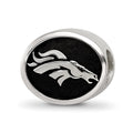 Sterling Silver LogoArt Enameled Denver Broncos NFL Bead, 10 x 11 mm