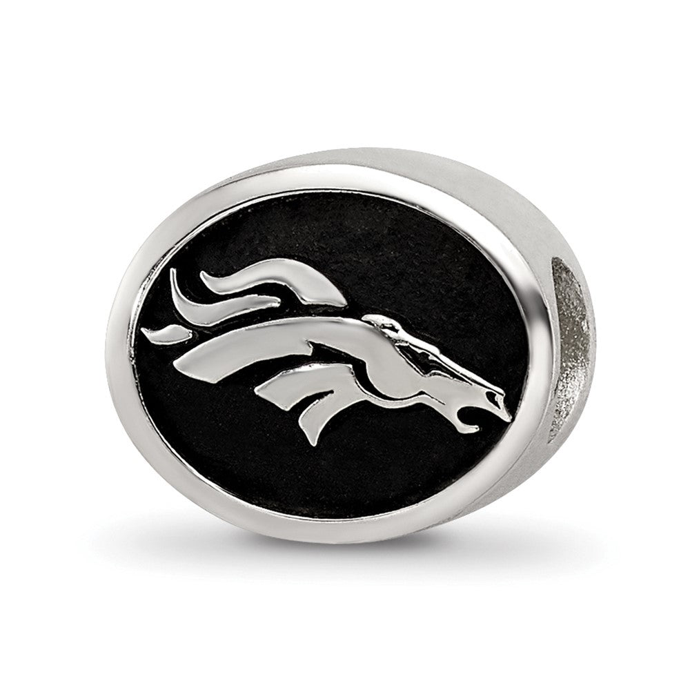 Sterling Silver LogoArt Enameled Denver Broncos NFL Bead, 10 x 11 mm