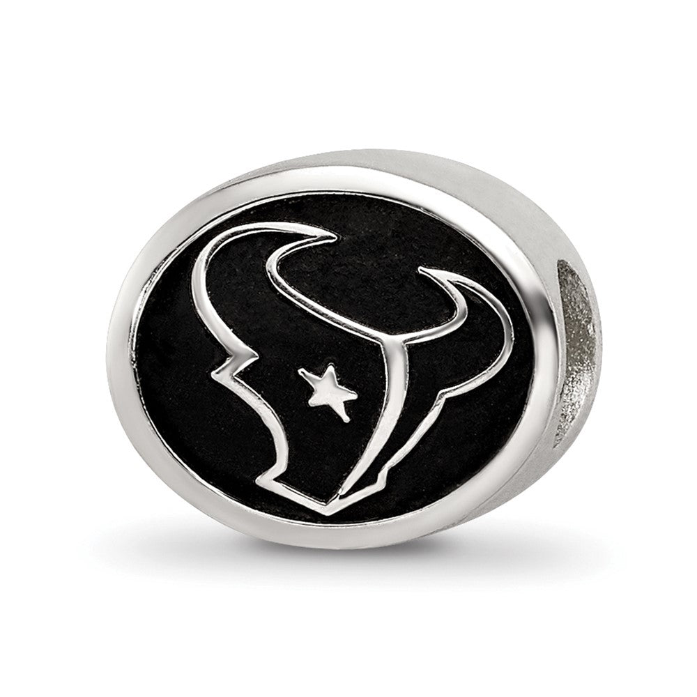 Sterling Silver LogoArt Enameled Houston Texans NFL Bead, 10 x 11 mm