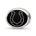 Sterling Silver LogoArt Enameled Indianapolis Colts NFL Bead, 10 x 11 mm