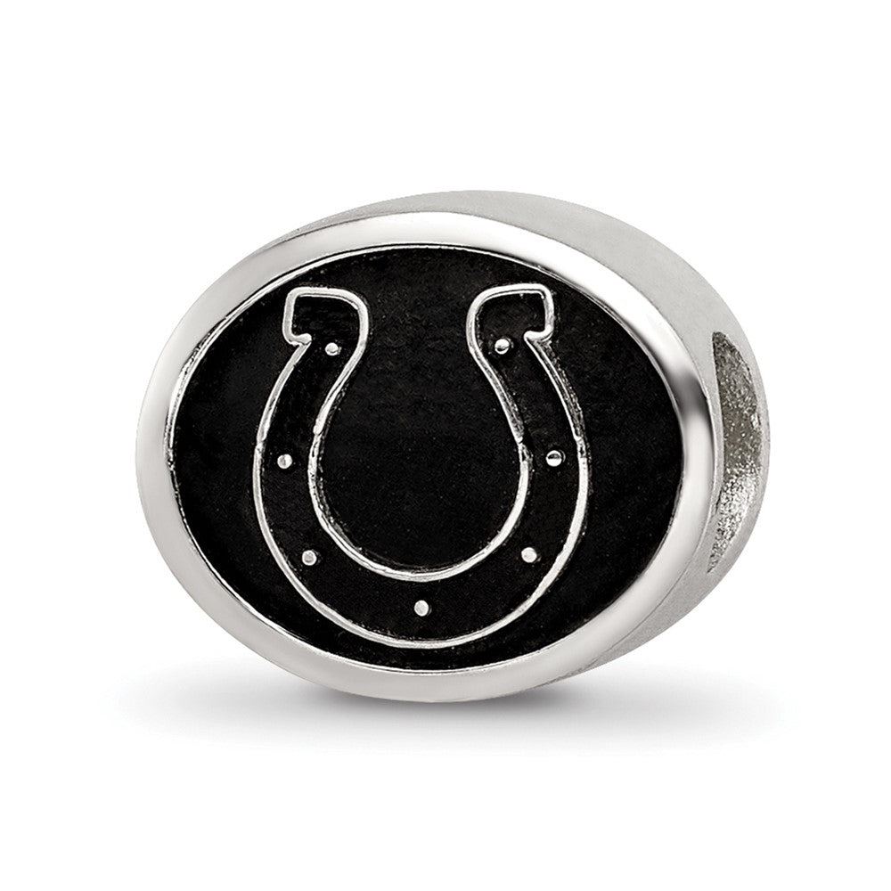 Sterling Silver LogoArt Enameled Indianapolis Colts NFL Bead, 10 x 11 mm