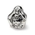Sterling Silver Reflections See No Evil Buddha Bead, 11.82 x 10 mm