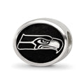 Sterling Silver LogoArt Enameled Seattle Seahawks NFL Bead, 10 x 11 mm