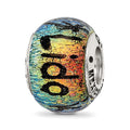 Sterling Silver Reflections Lido Key Dichroic Glass Bead, 12.73 x 9.09 mm