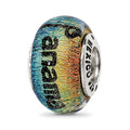 Sterling Silver Reflections Panama City Orange Dichroic Glass Bead, 12.73 x 9.09 mm