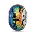 Sterling Silver Reflections Cabo Dichroic Glass Bead, 12.73 x 9.09 mm