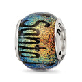 Sterling Silver Reflections Santa Cruz Dichroic Glass Bead, 12.73 x 9.09 mm
