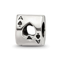 Sterling Silver Reflections Ace Card Bead, 8.18 x 7.27 mm