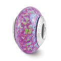 Sterling Silver Reflections Purple Synthetic Opal Mosaic Bead, 14.55 x 8.18 mm