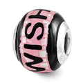 Sterling Silver Reflections Pink/Black MOP Wish Mosaic Bead, 14.55 x 12.73 mm