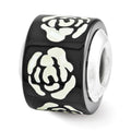 Sterling Silver Reflections Black/White Mother of Pearl Mosaic Bead, 8.18 x 8.18 mm