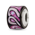 Sterling Silver Reflections Light/Dark Purple MOP Mosaic Bead, 14.55 x 12.73 mm