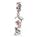 Sterling Silver Reflections Crystals LOVE Dangle Bead, 27.27 x 9.09 mm