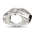 Sterling Silver Reflections Heart Hands Bead, 9.09 x 14.55 mm