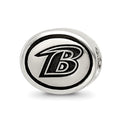 Sterling Silver Antiqued Baltimore Ravens NFL Bead, 10 x 11 mm