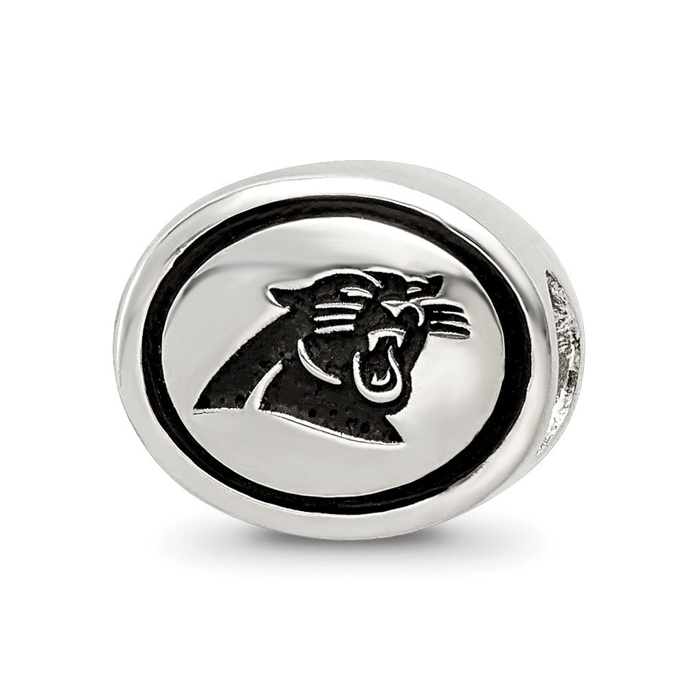Sterling Silver Antiqued Carolina Panthers NFL Bead, 10 x 11 mm