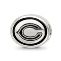 Sterling Silver Antiqued Chicago Bears NFL Bead, 10 x 11 mm