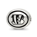 Sterling Silver Antiqued Cincinnati Bengals NFL Bead, 10 x 11 mm