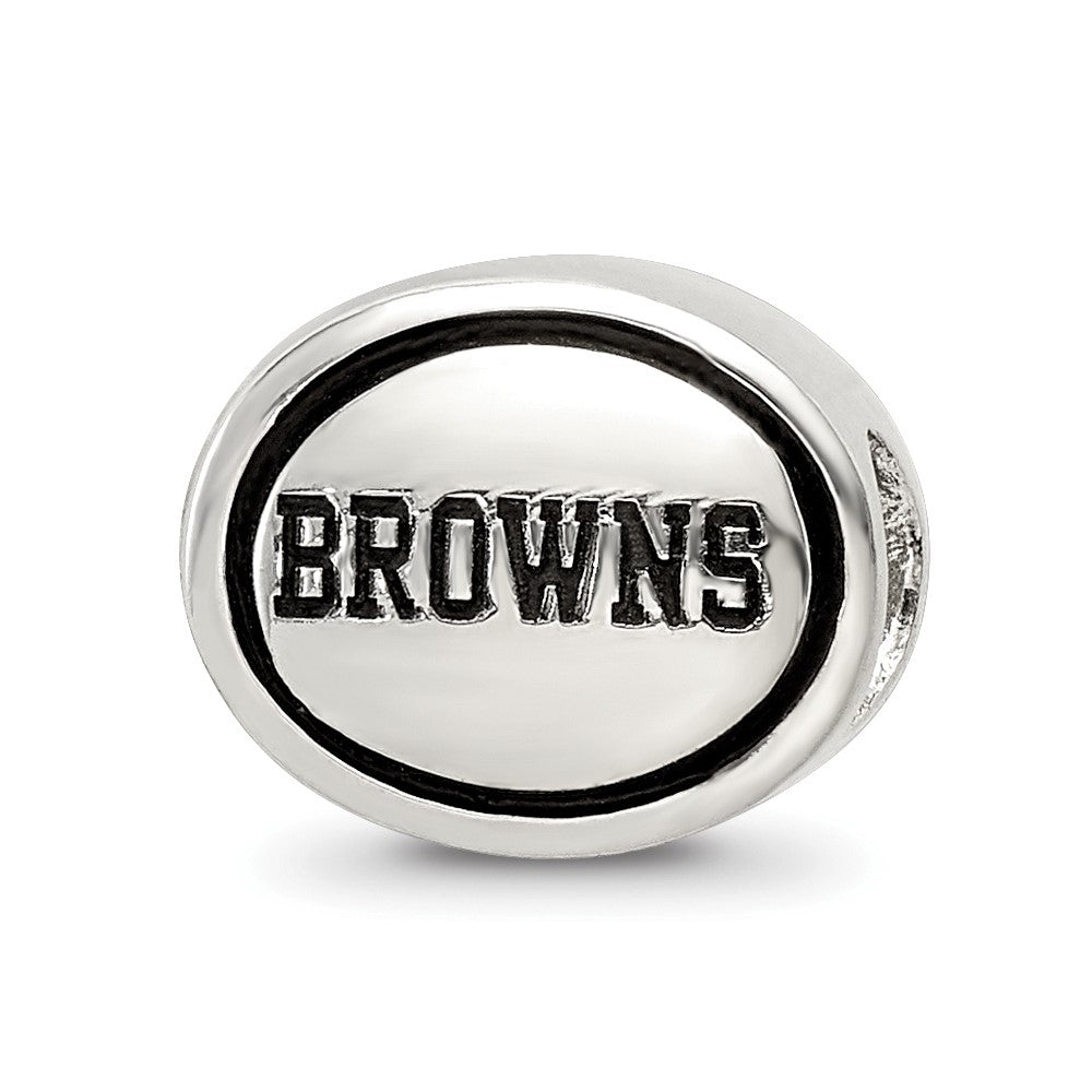 Sterling Silver Antiqued Cleveland Browns NFL Bead, 10 x 11 mm