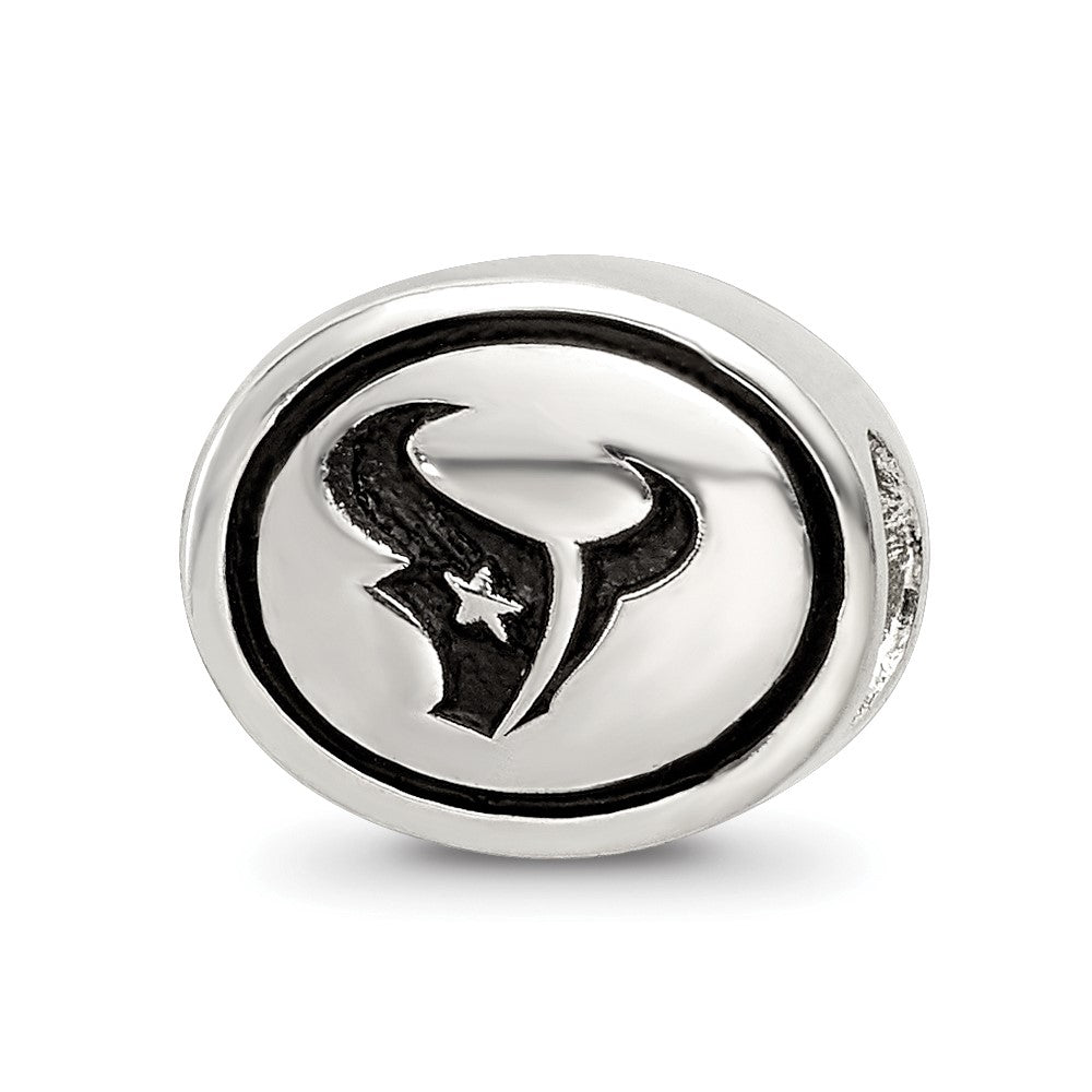 Sterling Silver Antiqued Houston Texans NFL Bead, 10 x 11 mm