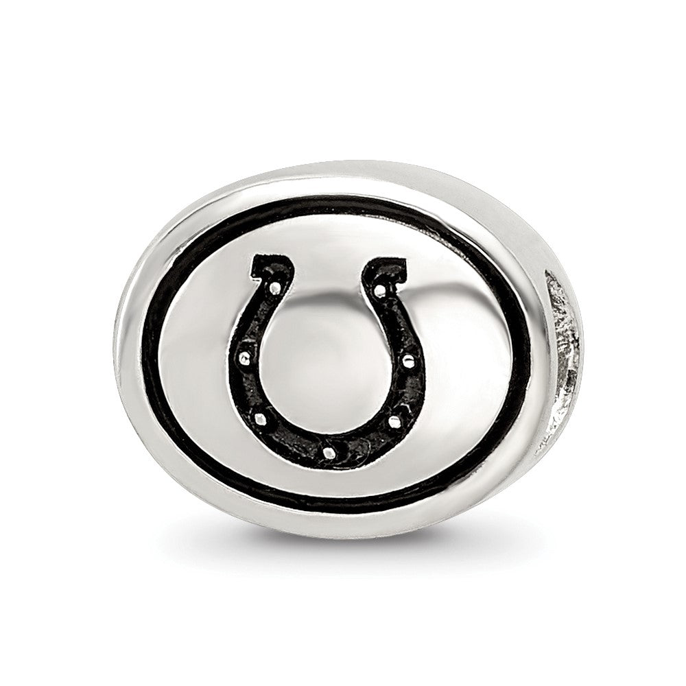 Sterling Silver Antiqued Indianapolis Colts NFL Bead, 10 x 11 mm