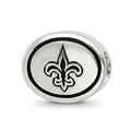Sterling Silver Antiqued New Orleans Saints NFL Bead, 10 x 11 mm