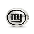 Sterling Silver Antiqued New York Giants NFL Bead, 10 x 11 mm