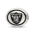 Sterling Silver Antiqued Oakland Raiders NFL Bead, 10 x 11 mm