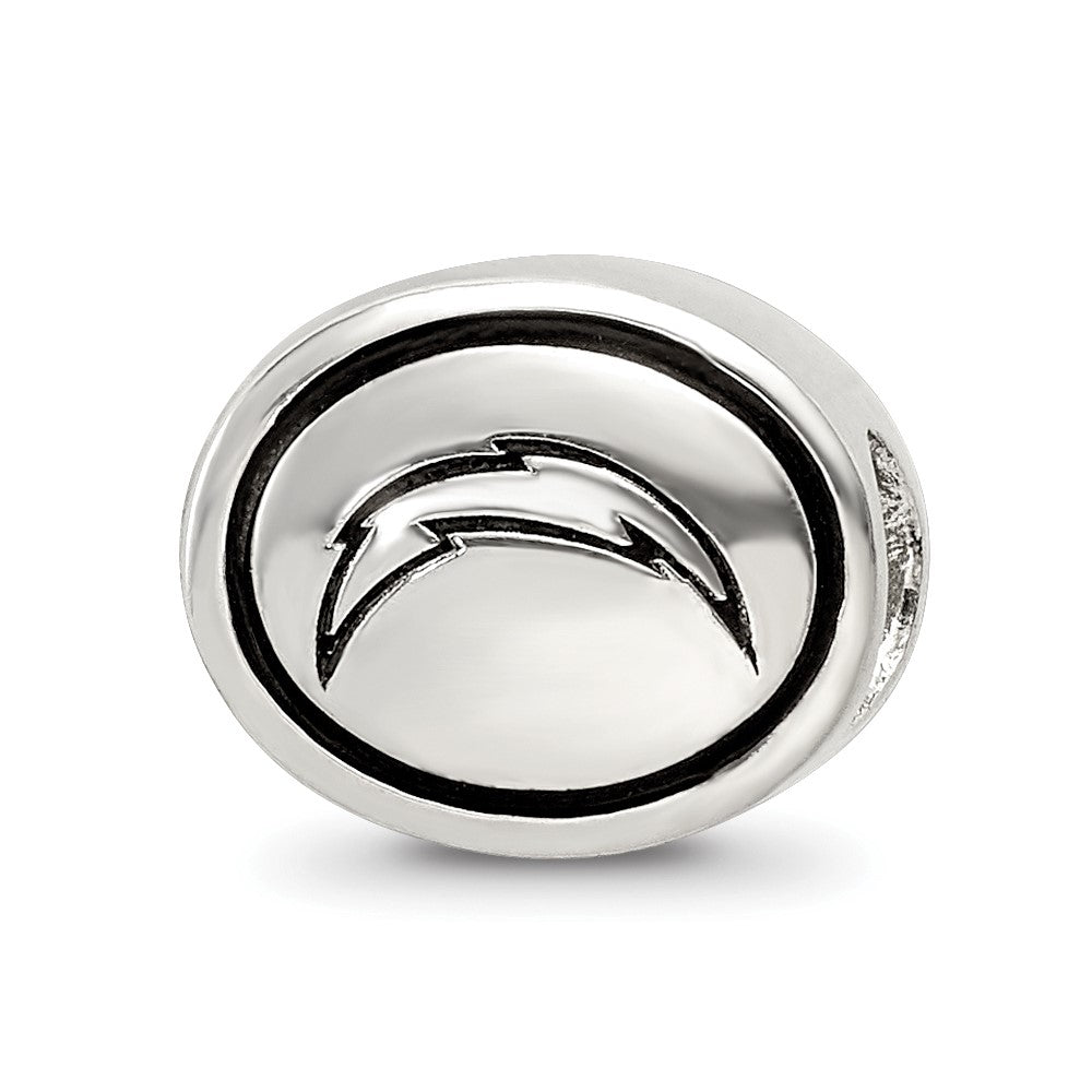 Sterling Silver Antiqued Los Angeles Chargers NFL Bead, 10 x 11 mm