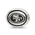 Sterling Silver Antiqued San Francisco 49ers NFL Bead, 10 x 11 mm