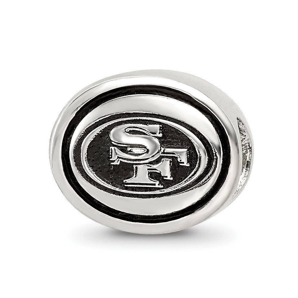 Sterling Silver Antiqued San Francisco 49ers NFL Bead, 10 x 11 mm