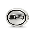 Sterling Silver Antiqued Seattle Seahawks NFL Bead, 10 x 11 mm