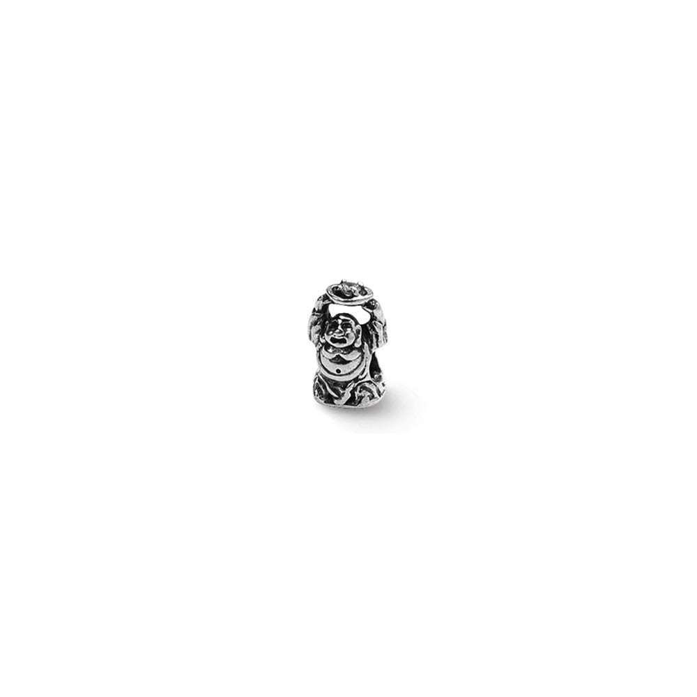 Sterling Silver Reflections CZ Buddha Bead, 13.64 x 7.27 mm