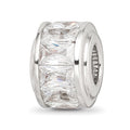 Sterling Silver Reflections Clear CZ Bead, 11.82 x 6.36 mm