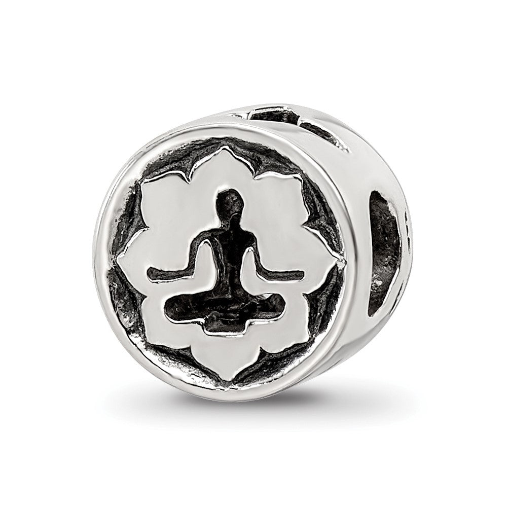 Sterling Silver Reflections Yoga Lotus Bead, 9.09 x 9.09 mm
