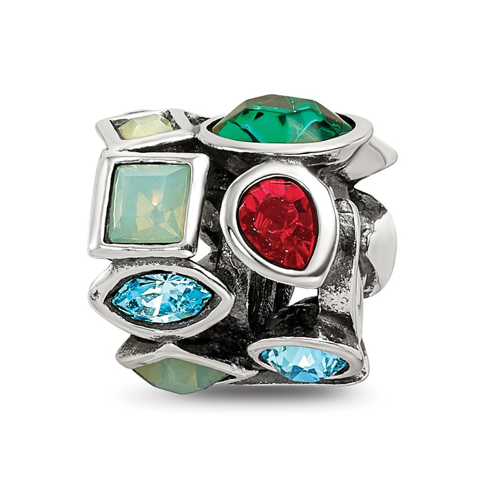 Sterling Silver Reflections Crystals Bead, 10.91 x 10.91 mm, 2.35 g