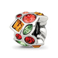 Sterling Silver Reflections Crystal Bead, 10.91 x 7.27 mm