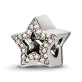 Sterling Silver Reflections Crystal Star Bead, 10 x 10 mm