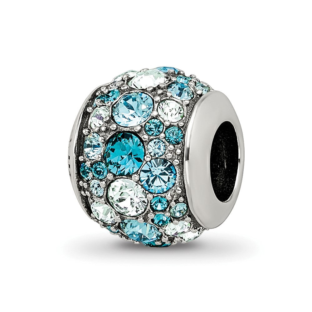 Sterling Silver Reflections Crystal Seaside Bead, 10 x 8.18 mm