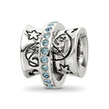 Sterling Silver Reflections Crystals Nouveau Spinner Bead, 10.91 x 9.09 mm
