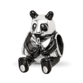 Sterling Silver Reflections Black Enamel Mama Panda Bead, 12.73 x 9.09 mm