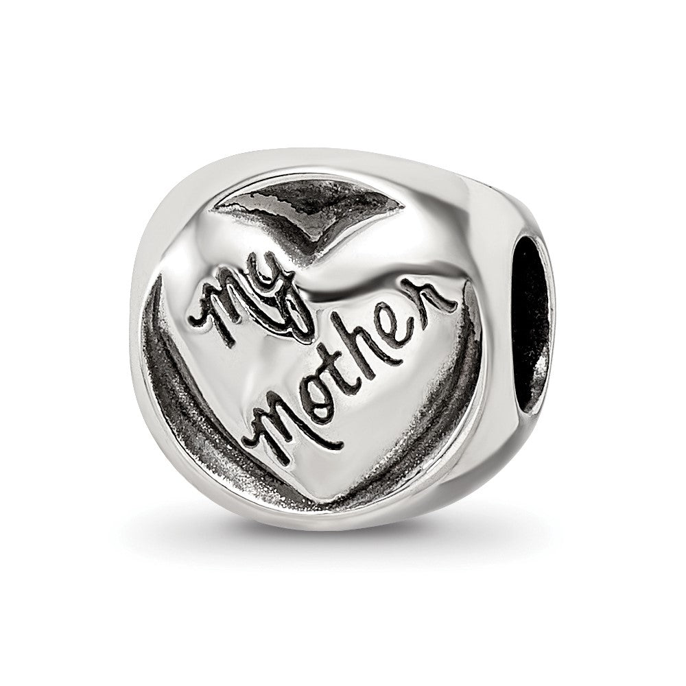 Sterling Silver Reflections My Mother My Friend Trilogy Bead, 10 x 10 mm