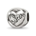 Sterling Silver Reflections My Sister My Friend Trilogy Bead, 10 x 10 mm