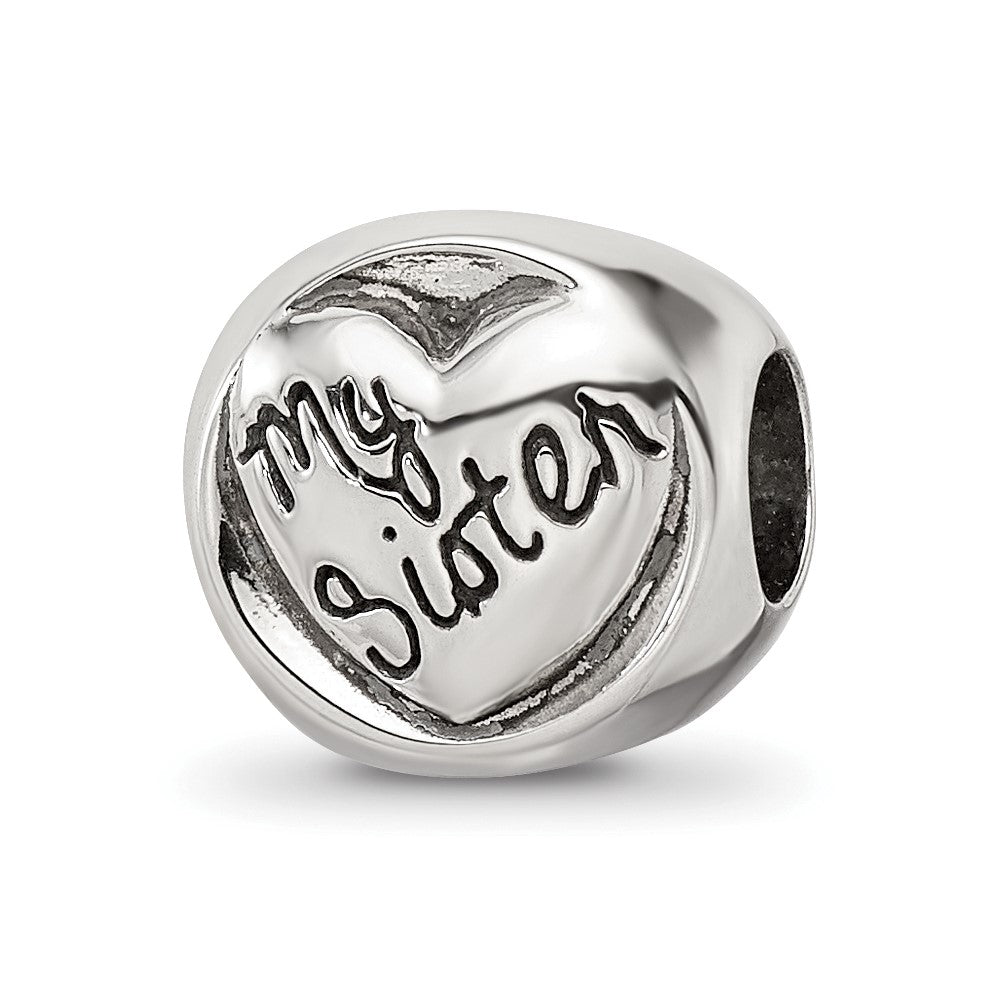 Sterling Silver Reflections My Sister My Friend Trilogy Bead, 10 x 10 mm