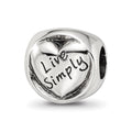 Sterling Silver Reflections Live Simply Trilogy Bead, 10 x 10 mm