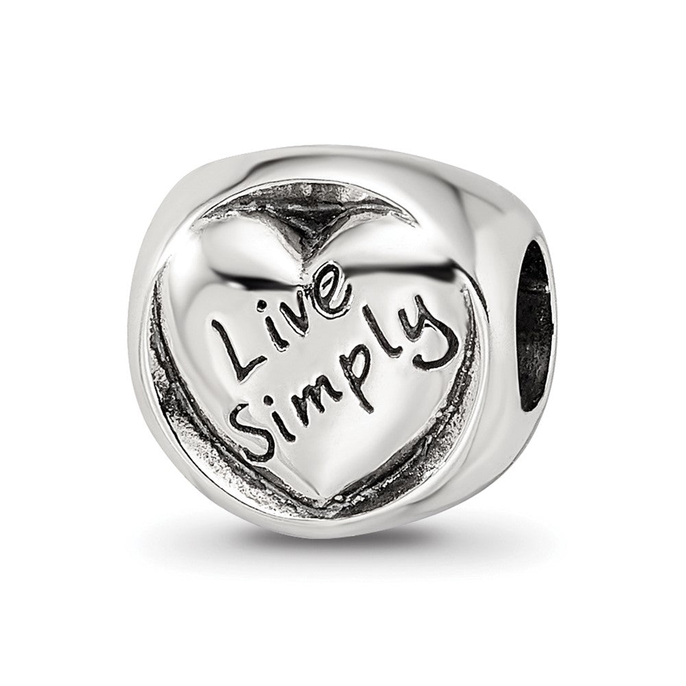 Sterling Silver Reflections Live Simply Trilogy Bead, 10 x 10 mm