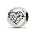 Sterling Silver Reflections June Crystal Clarity Heart Bead, 10.91 x 10.91 mm