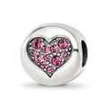 Sterling Silver Reflections Oct Pink Crystal Hope Heart Bead, 10.91 x 10.91 mm